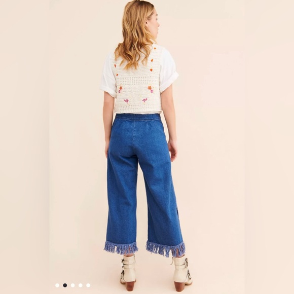 ANTHROPOLOGIE AZULU FRINGE WIDE LEG JEANS🌹 - Picture 2 of 8